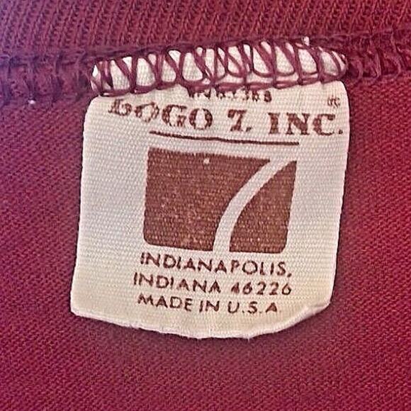 VTG 80s Logo 7 Washington Redskins T Shirt M Burgundy Made in USA Commanders NFL - Picture 3 of 4